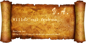 Villányi Andrea névjegykártya