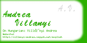 andrea villanyi business card